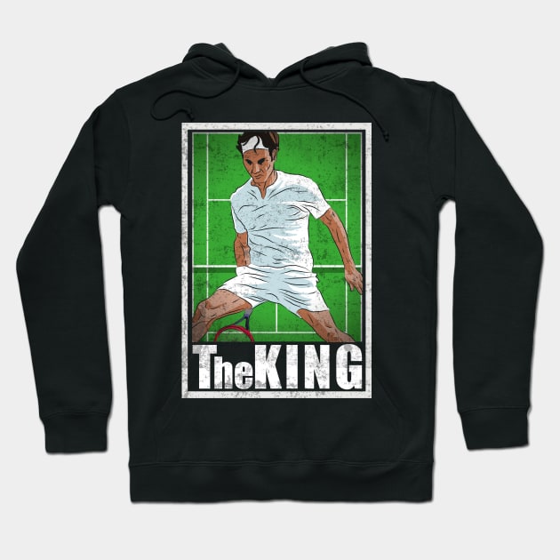 Federer Tennis Player Hero Vintage The King Hoodie by TEEWEB